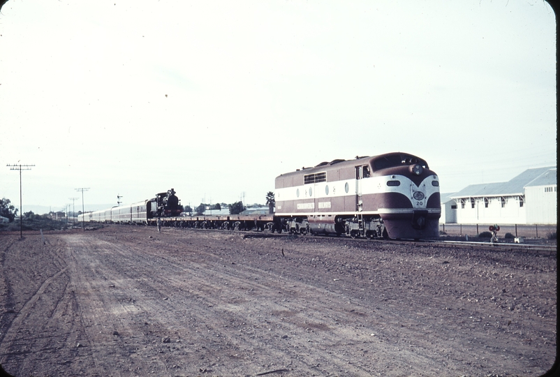 104430: Port Augusta Up ARHS Special GM 20 and NM 25 on transporter wagon