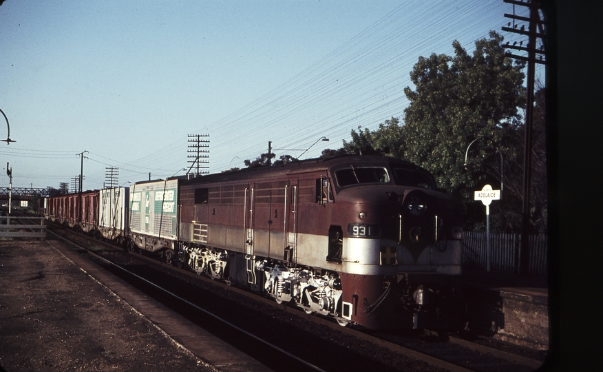 106225: North Adelaide Up Goods with CR Narrow Gauge Box Car Bodies on Flats in consist 931