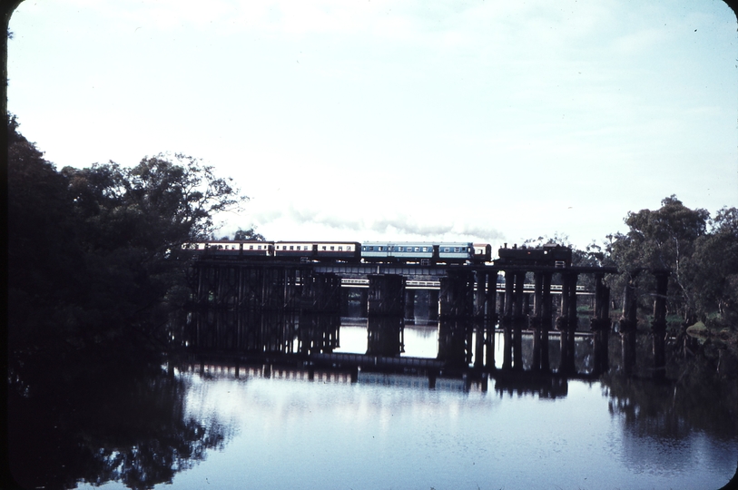 107850: Swan River Bridge Guildford Down Suburban Railcars ADX 670 trailing and Up Suburban Dm 588