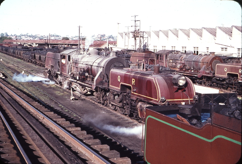 108168: Rockhampton Locomotive Depot Beyer Garratt 1101 and rear of C17 tender