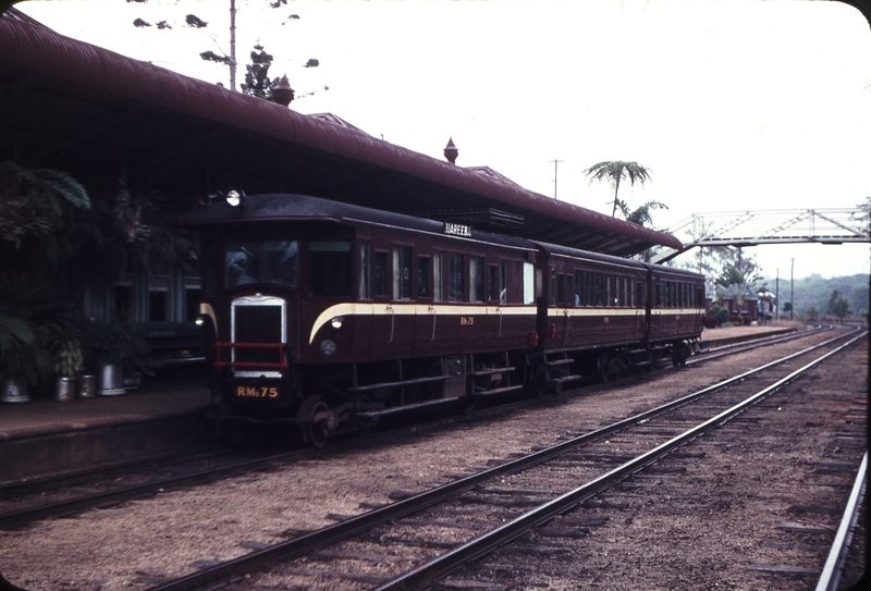 108273: Kuranda Down Rail Motor RMd 75 and trailers