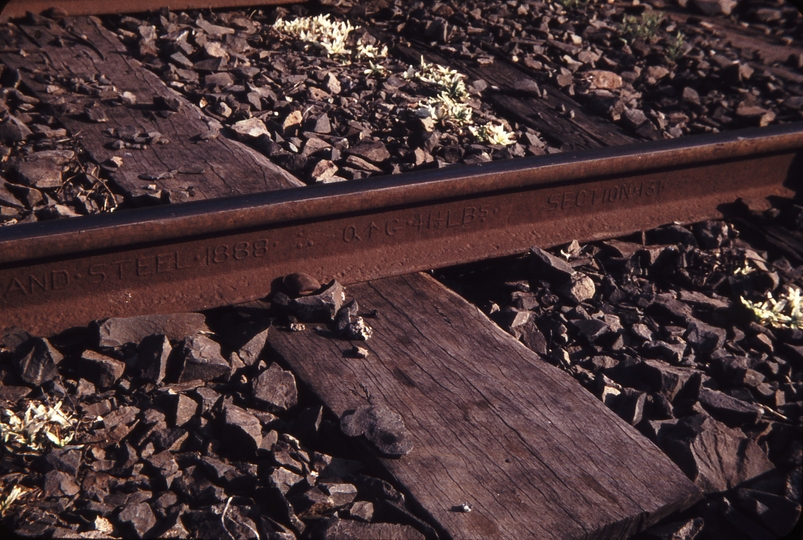 108502: Dalby Oil Siding Bell Line 41.25 lb-yd Inscription on rail