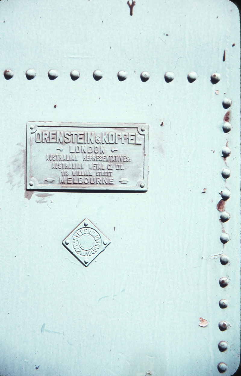 108903: Kalgoorlie Makers Plate on Mallet No 3 at Great Boulder Mine