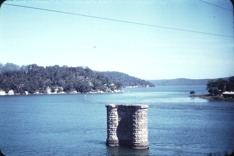 109088: Pier from first Hawkesbury River Bridge viewed from Up Express Photo Wendy Langford