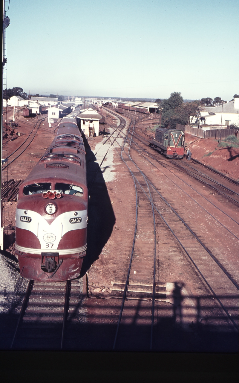 109481: Kalgoorlie Eastbound Trans Australian Express GM 37 GM 46 and WAGR Shunter A 1504