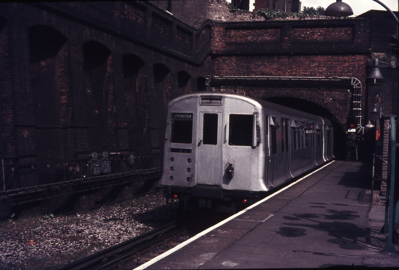 110911: London Transport South Kensington Tube Train to Upminster arriving