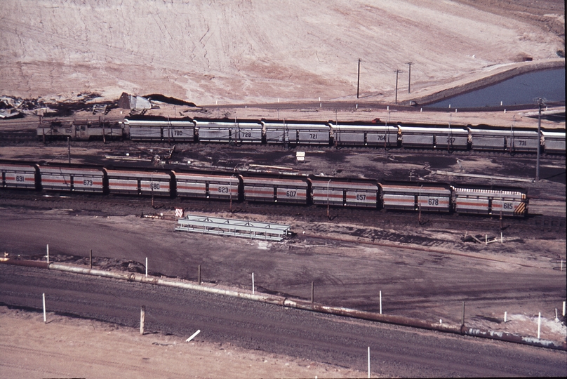 112314: SEC Railway Yallourn Level below Train Control Loaded Coal Train No 105 and rear of Empty Train