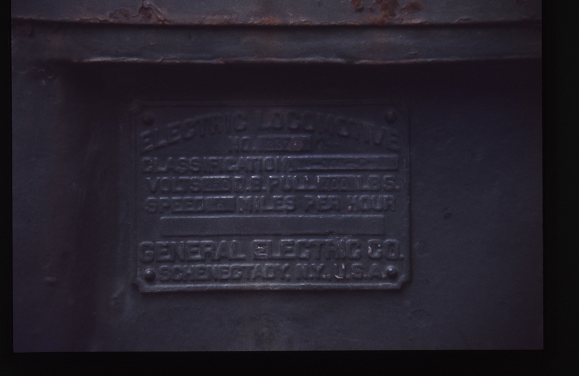112784: Zeehan Museum Makers Plate on 2 0 gauge Electric Locomotive