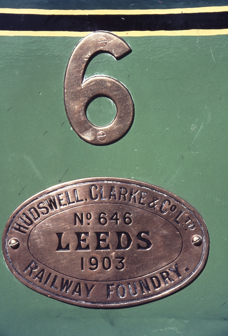 113197: Belmont Common Plates on Hudswell Clarke No 6