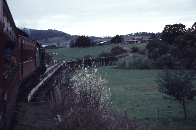 113852: Yarra Glen up side Yarra River Bridge Down Vintage Train K 184