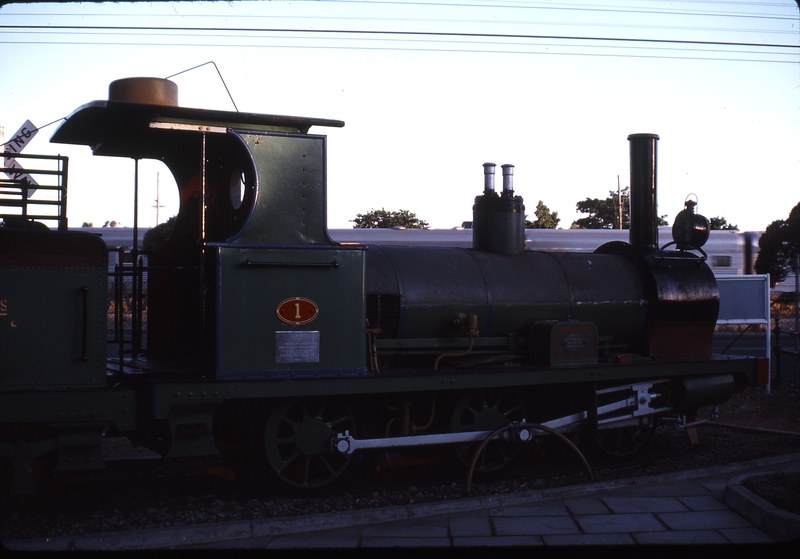 115186: ARHS Museum Bassendean C 1 Katie minus saddle tank In background Empty Cars to Perth Terminal