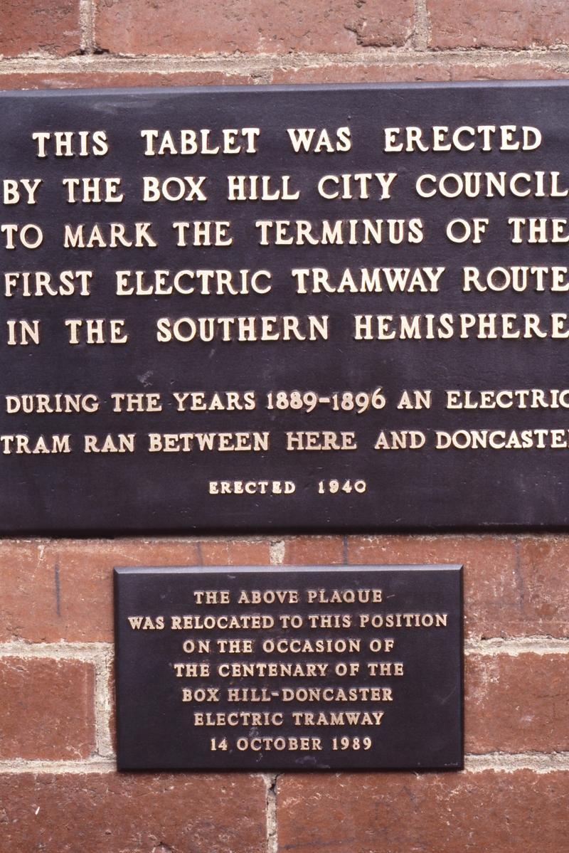 117099: Box Hill Doncaster Tramway Plaques