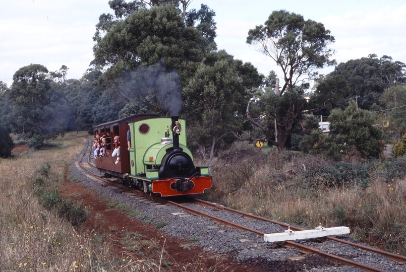 118278: Gembrook Main Road Level Crossing End of Track Up Passenger Peckett 1711