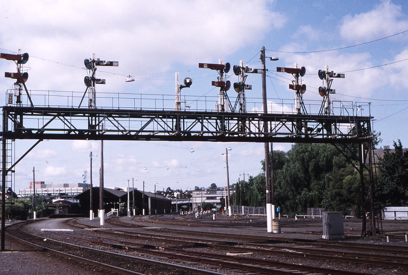 118813: Geelong up side Signal Bridge Looking towards Station