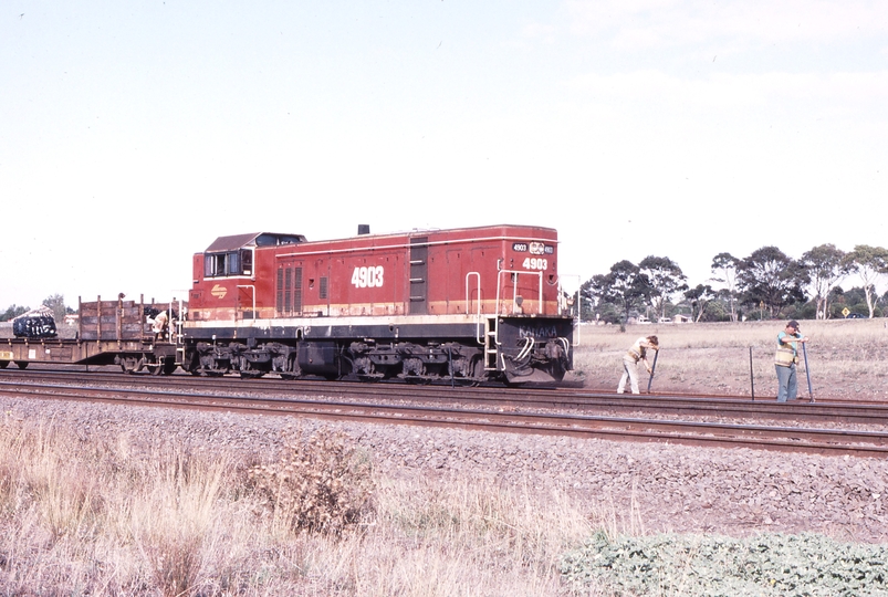 119757: km 63 Geelong Line Down Barclay Mowlem Track Assembly Train 4903 propelling
