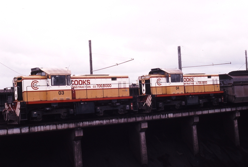 120486: Morwell Briquette Factory Eastbound Coal Train CC 03 CC 04