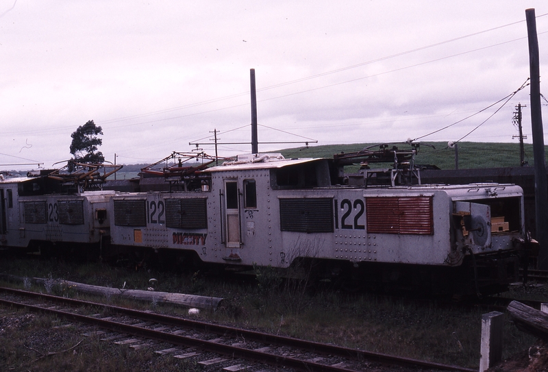 120499: Yallourn Works Depot Interconnecting Railway Electric Locomotives 123 122