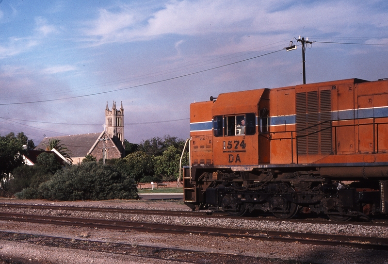 121660: York Up Grain Train DA 1574 AA 1516 St Patricks RC Church in distance