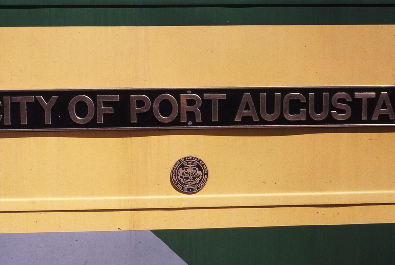 121739: Broken Hill City of Port Augusta nameplate on CLP 8