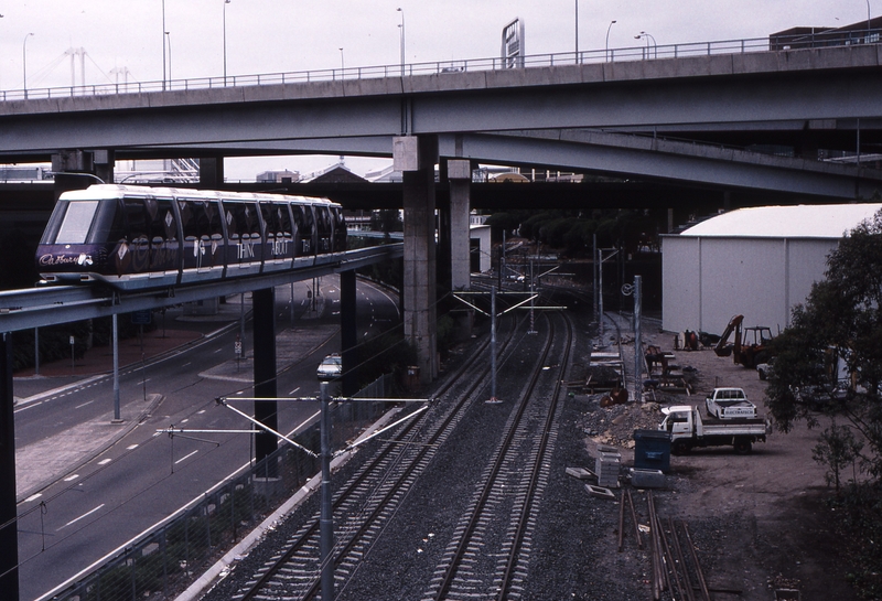 121742: Pyrmont Light Rail Depot Darling Drive Monorail in background