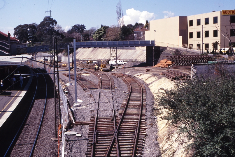121970: Camberwell Stabling Sidings under construction viewed from Burke Road looking towards Box Hill