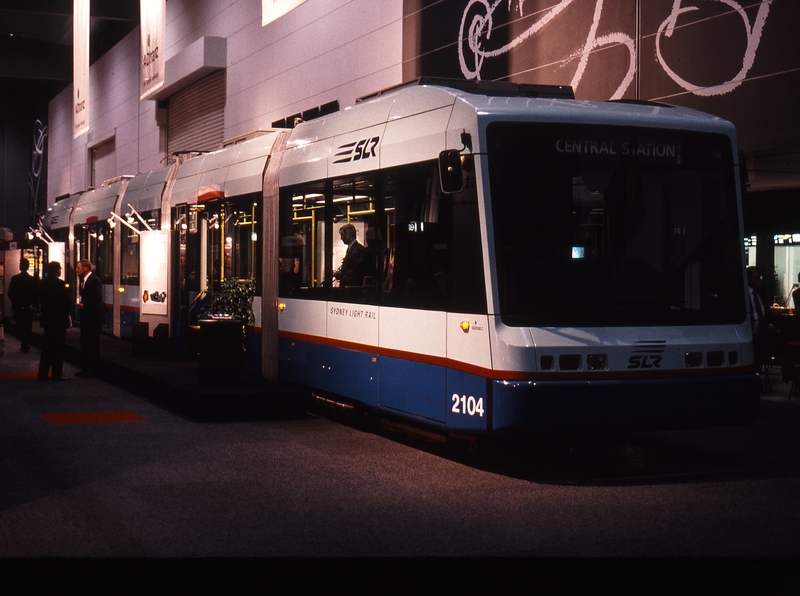121987: Melbourne Conference Centre Sydney Light Rail 2104 on display at Ausrail Conference Exhibition