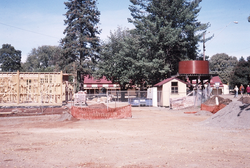122199: Gembrook Town Station Building under construction and Locomotive Facilities site