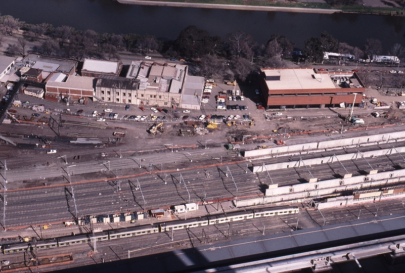 122615: Flinders Street Yard Metrol Federation Square construction viewed from 101 Collins Street