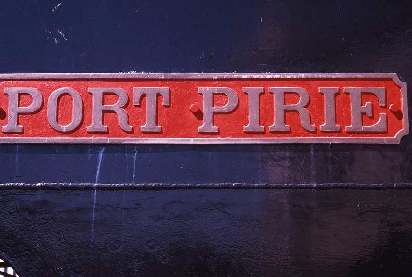 122699: Port Pirie Ellen Street Station Museum Name plate on ex BHAS Port Pirie AB 1955-28