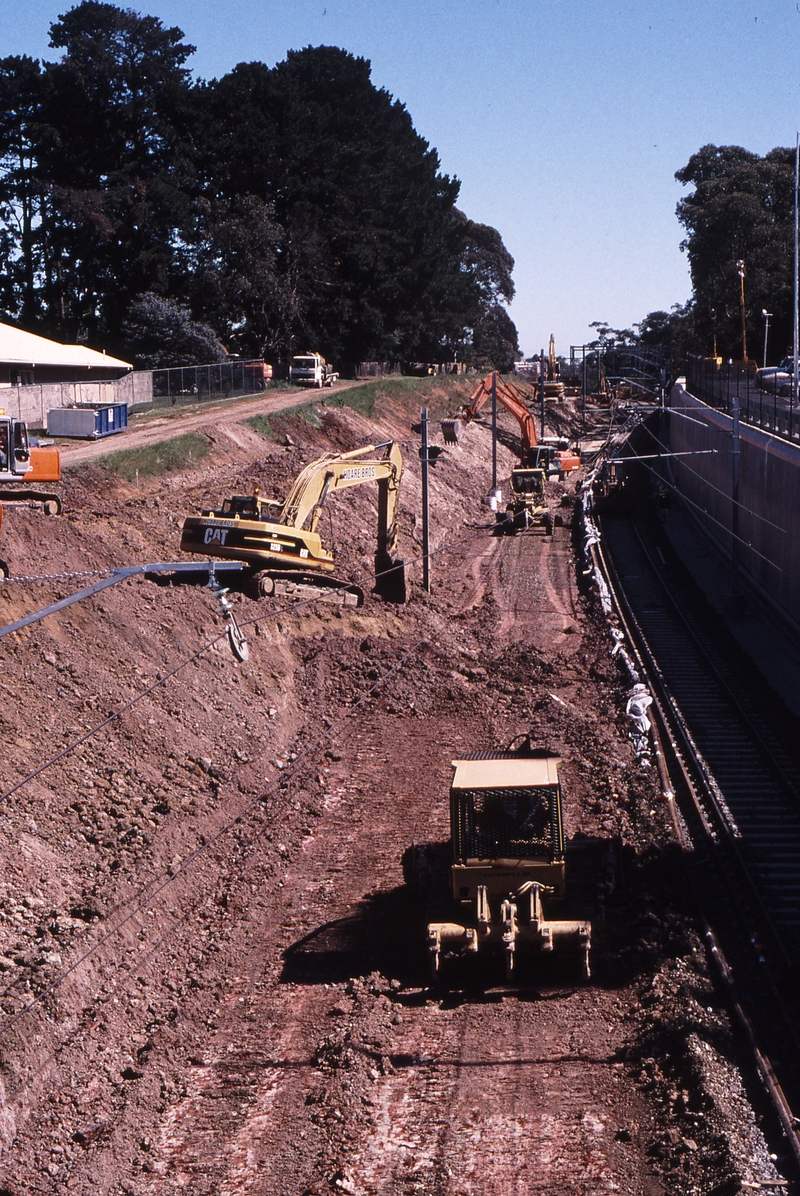 122922: Boronia looking towards Melbourne from Chandler Road Excavation for Up Line in progress