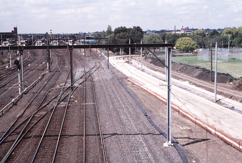 123239: Richmond (up side), MCG Footbridge Tramway Construction in progress looking towards Richmond
