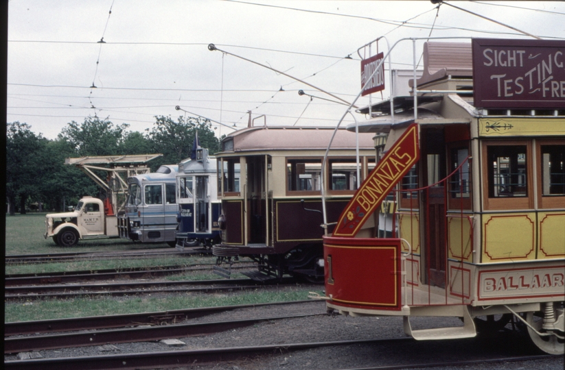 124510: Ballarat Tramway Museum Tower Wagon No 14 Bus W4 671 W3 661 Horse Car No 1