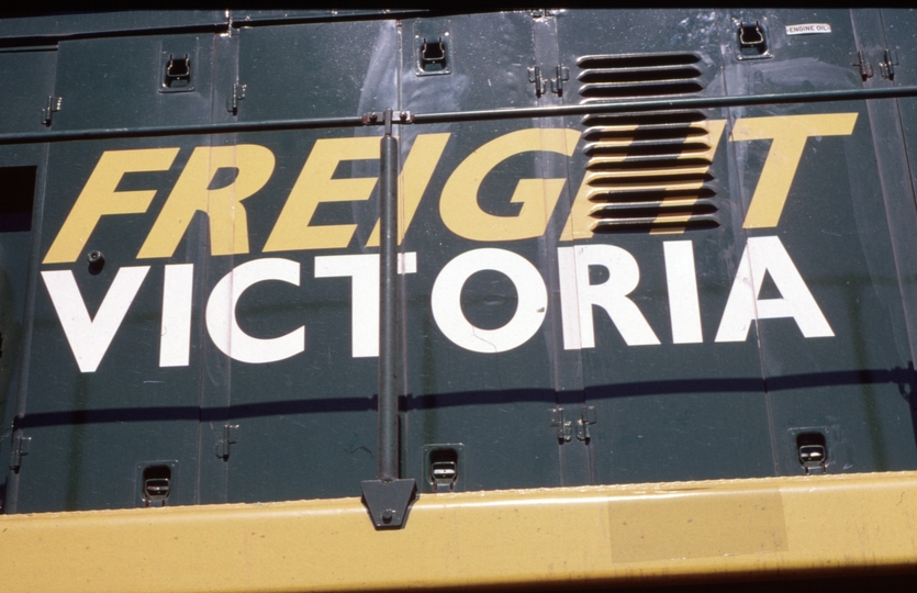 124728: km 141 Warrnambool Line 'Freight Victoria' logo on side of X 37