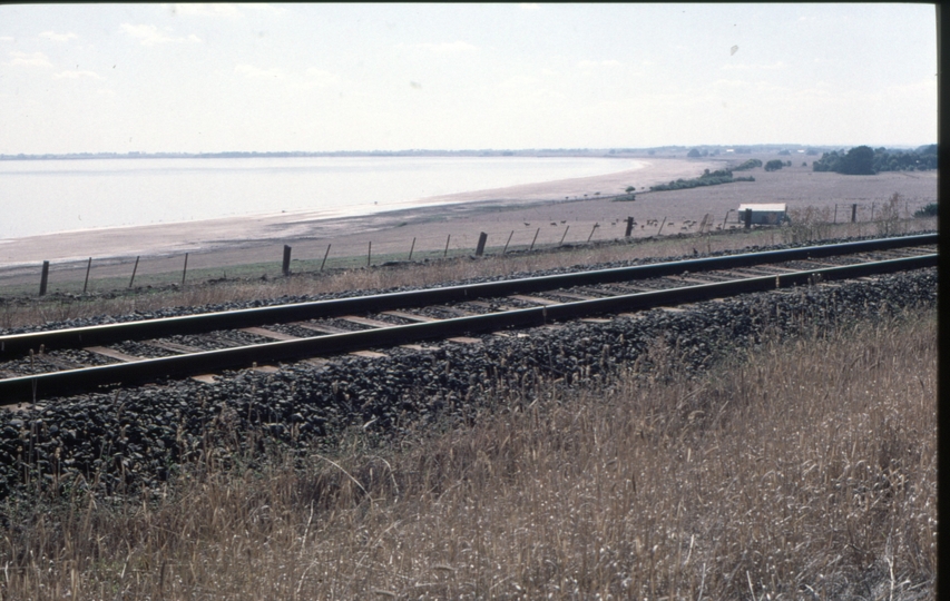 124729: km 149 Warrnambool Line East side of Lake Colac looking North