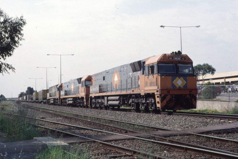 125097: SG Main Line opp Adelaide Rail Psgr Terminal  Eastbound Freighter NR 92 NR 81 NR 54