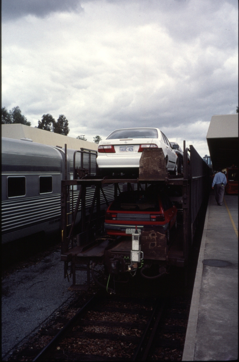 128159: Adelaide Rail Passenger Terminal Keswick Motorail Wagon at rear of 'Ghan' to Melbourne