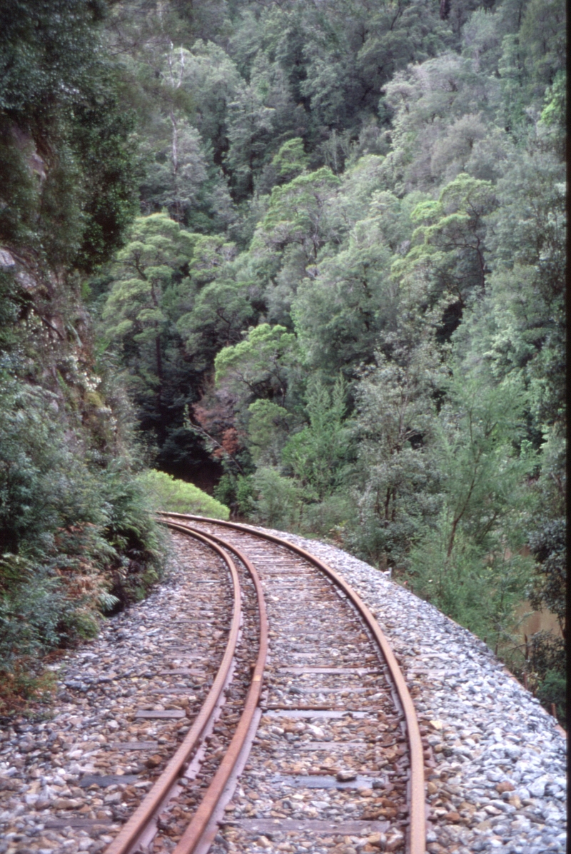 128758: km 24 West Coast Wilderness Railway looking towards Queenstown