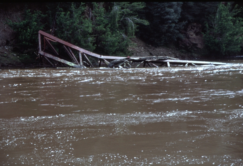 128774: Bridge 34 'Quarter Mile abandoned truss span just downstream from replacement bridge