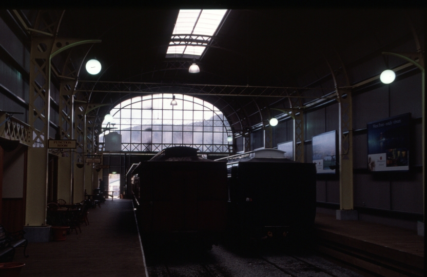 128816: Interior of Queenstown station building looking towards Regatta point