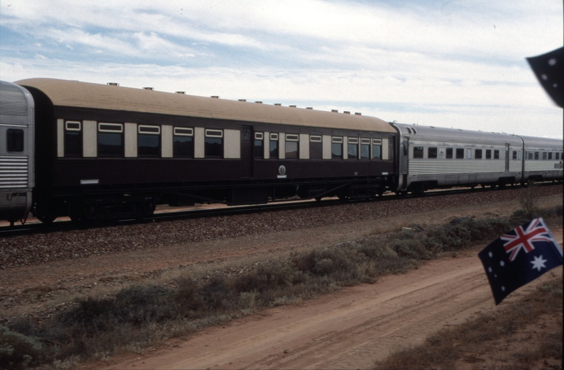 129396: km 86.5 Stirling North - Port Augusta SS44K Carriage in consist inaugural Darwin 'Ghan'