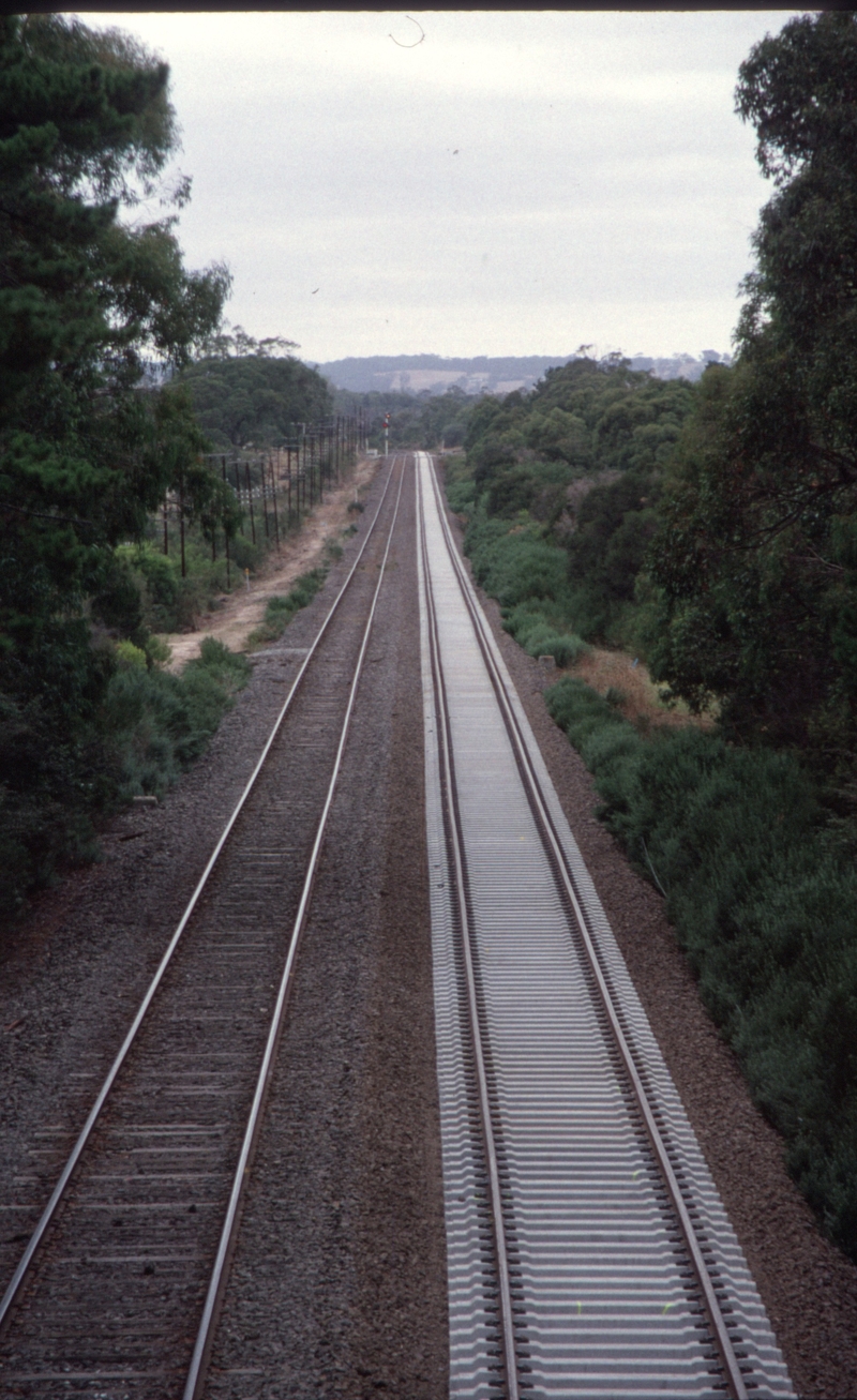 129553: Garfield (down side), Iona Overbridge looking towards Traralgon regional Fast Train works in progress