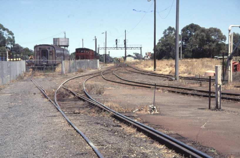 130188: Seymour dual gauge tracks at entrance to Seymour Railway Heirtage Centre