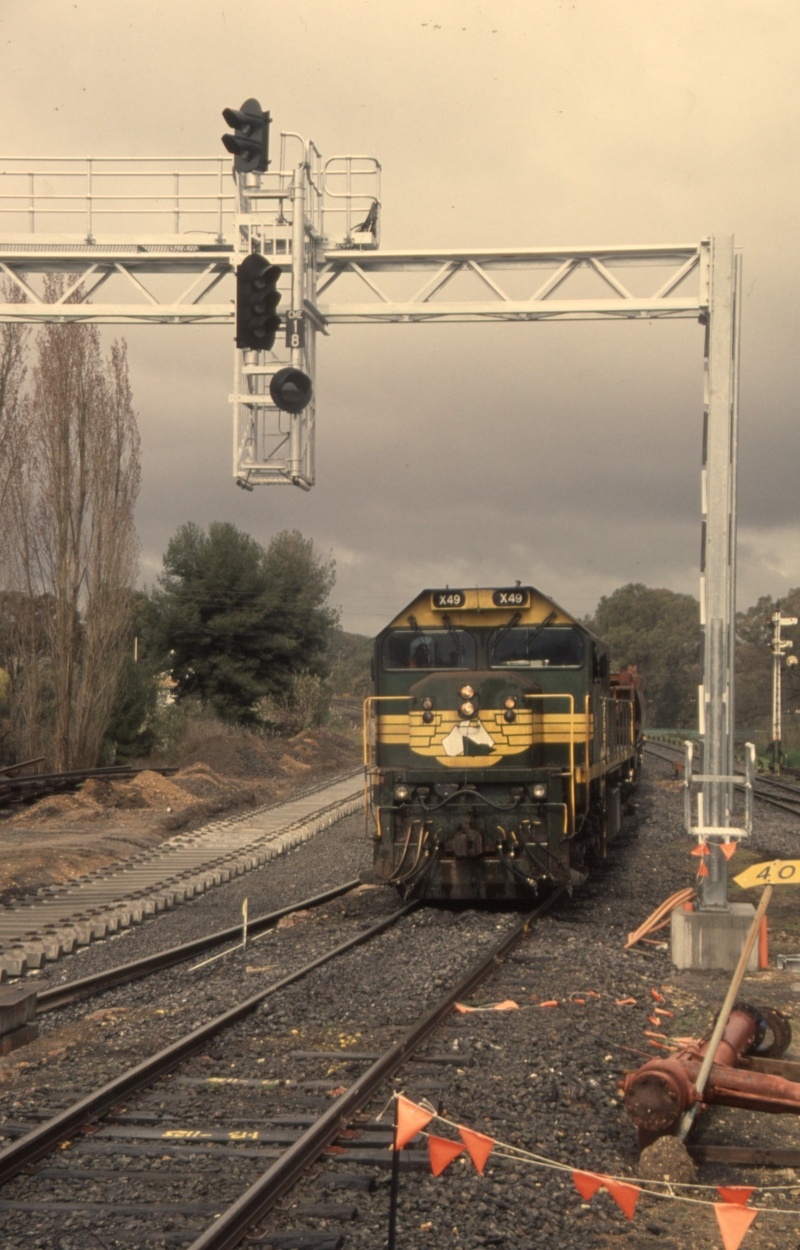 130555: Castlemaine Down Ballast Train X 49 (H 2 at rear),