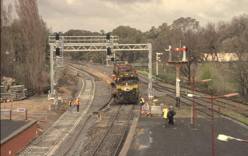 130557: Castlemaine Down Ballast Train X 49 (H 2 at rear), viewed from 'A' Signal Box