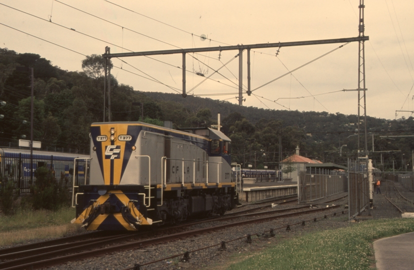 130571: Upper Ferntree Gully T 377 running round new X'Trapolis Train for delivery to Bayswater