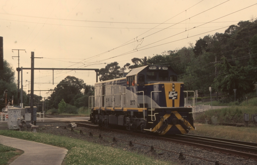 130572: Upper Ferntree Gully T 377 running round new X'Trapolis Train for delivery to Bayswater