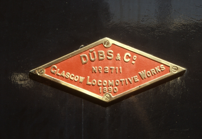 132011: North Williamstown ARHS Museum Dubs Maker's Plate 2711-1890 on No 2 Crane