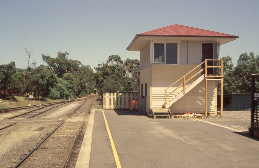 132610: Moorooduc Signal Box relocated from Somerton and in distance Passenger to Mornington Yuilles Road