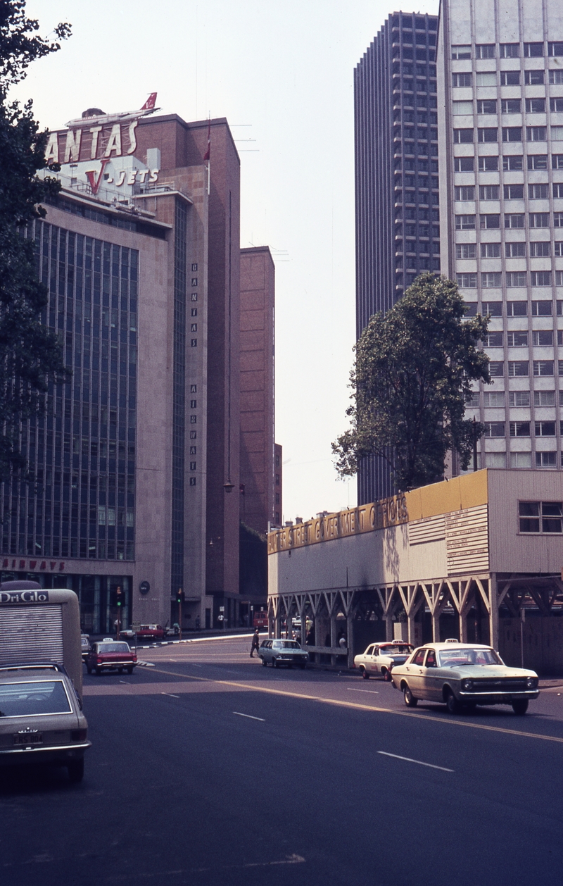 133364: Sydney NSW Elizabeth Street at Hunter Street Site of tram terminus closed Feb 25 1961
