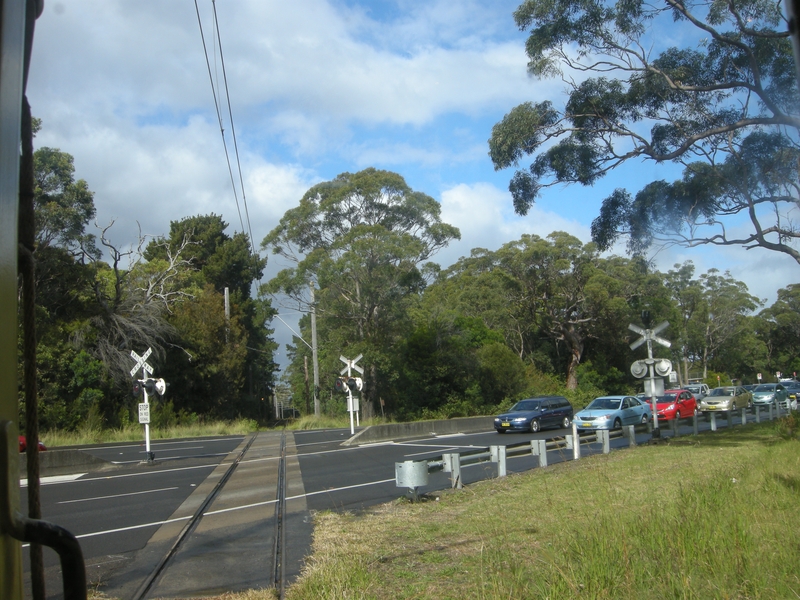 135327: Sydney Tram Museum National Park Line Prince's Highway Level Crossing looking towards The Royal National Park